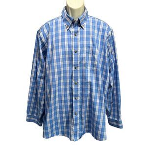 L.L. Bean Light Blue/White Cotton Button Up Shirt Long Sleeve Size‎ XL Reg